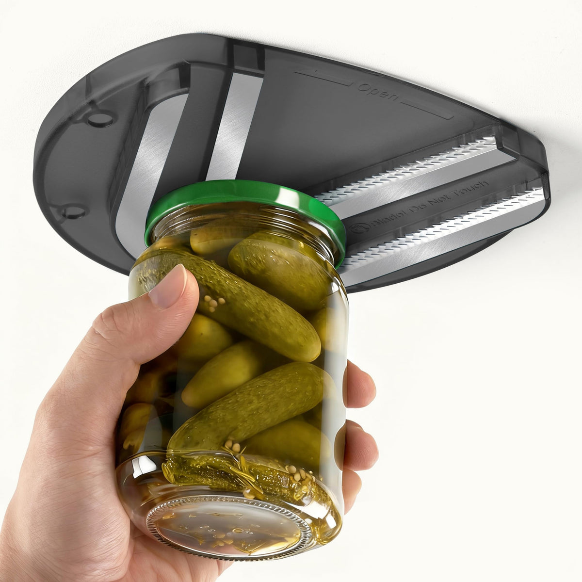Yiortwo mount-on cabinet jar opener grips jars with ease for effortless opening.