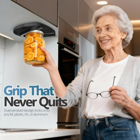 Yiortwo opens wide-mouth jars up to five inches with minimal effort.