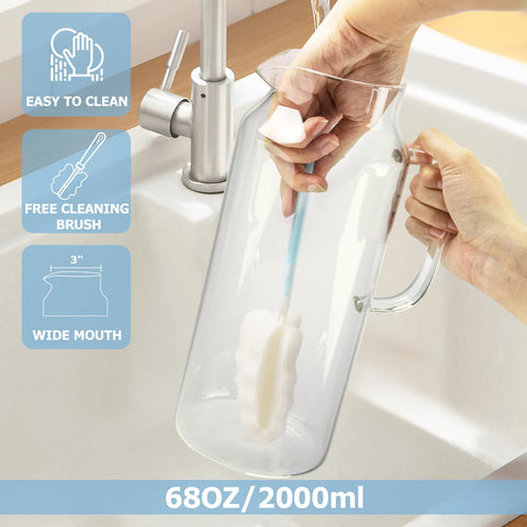 Yirilan borosilicate glass jug highlighted for durability and temperature resilience.