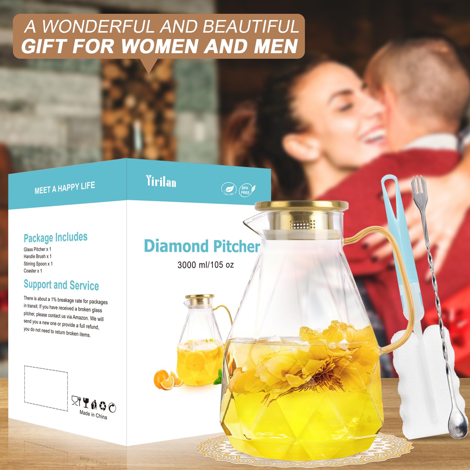Yirilan Gift-Ready Packaging Pitcher makes a thoughtful housewarming or holiday gift.