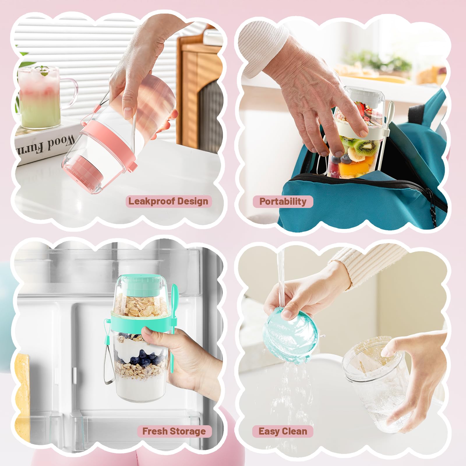 Yirilan parfait cups with salad box for fresh fruit storage