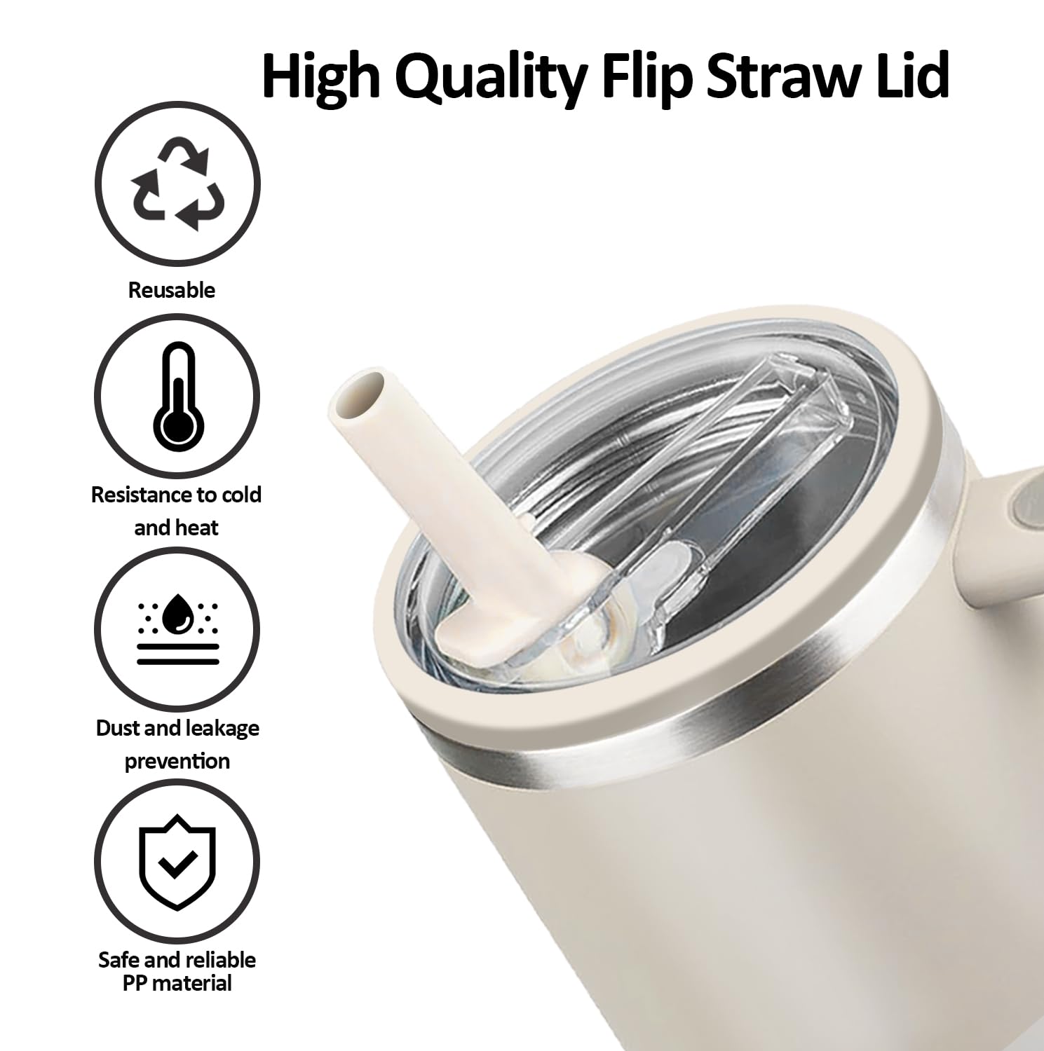 Yirnno Stanley lid on-tipped-proof design prevents leaks when tipped.