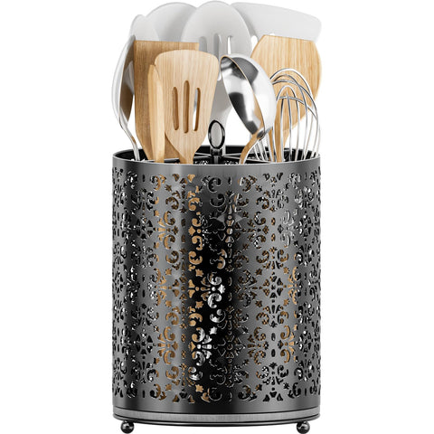 YIUKEA 360° rotating utensil holder with easy-access design for busy kitchens