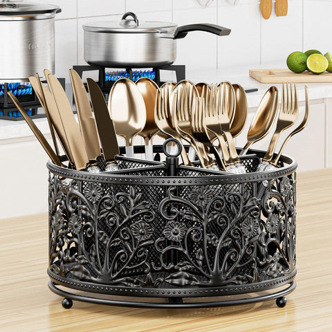 YIUKEA countertop caddy with handle for easy transport to parties or picnics.