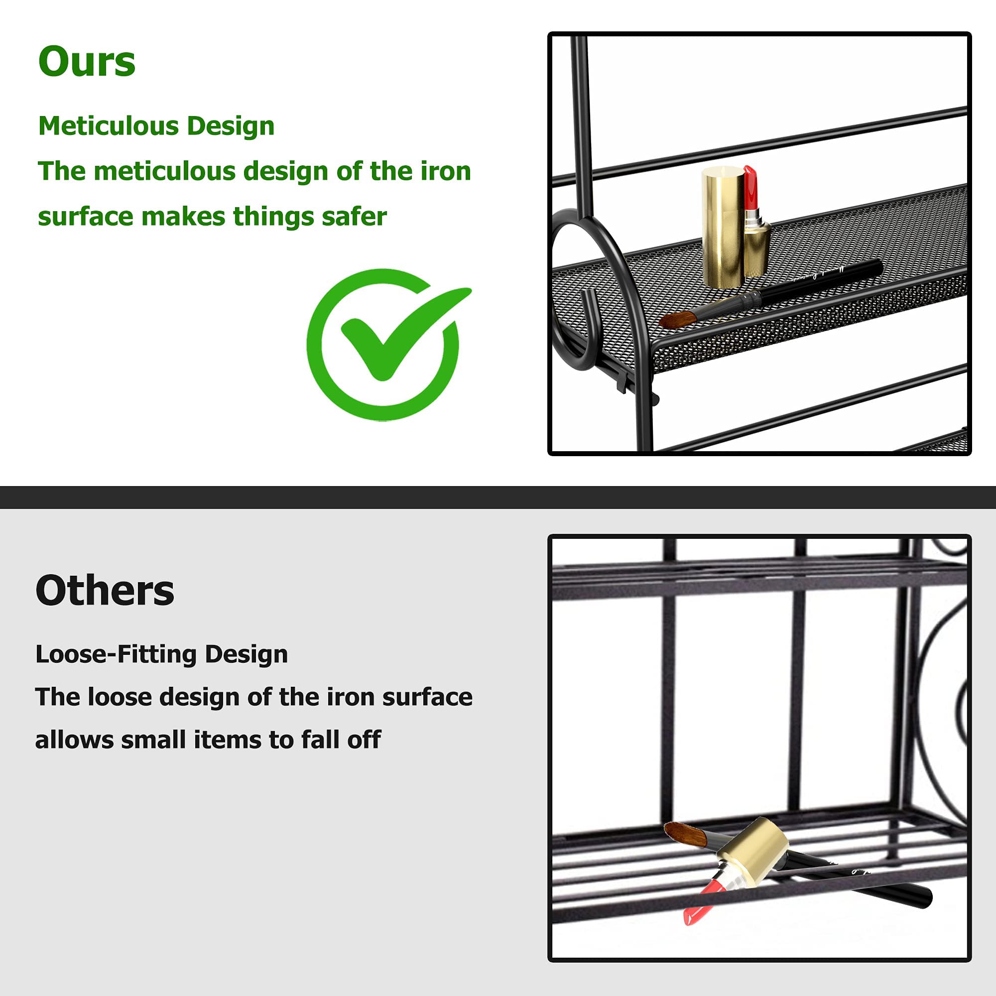 YIUKEA durable iron with powder coating resists rust and cleans easily.