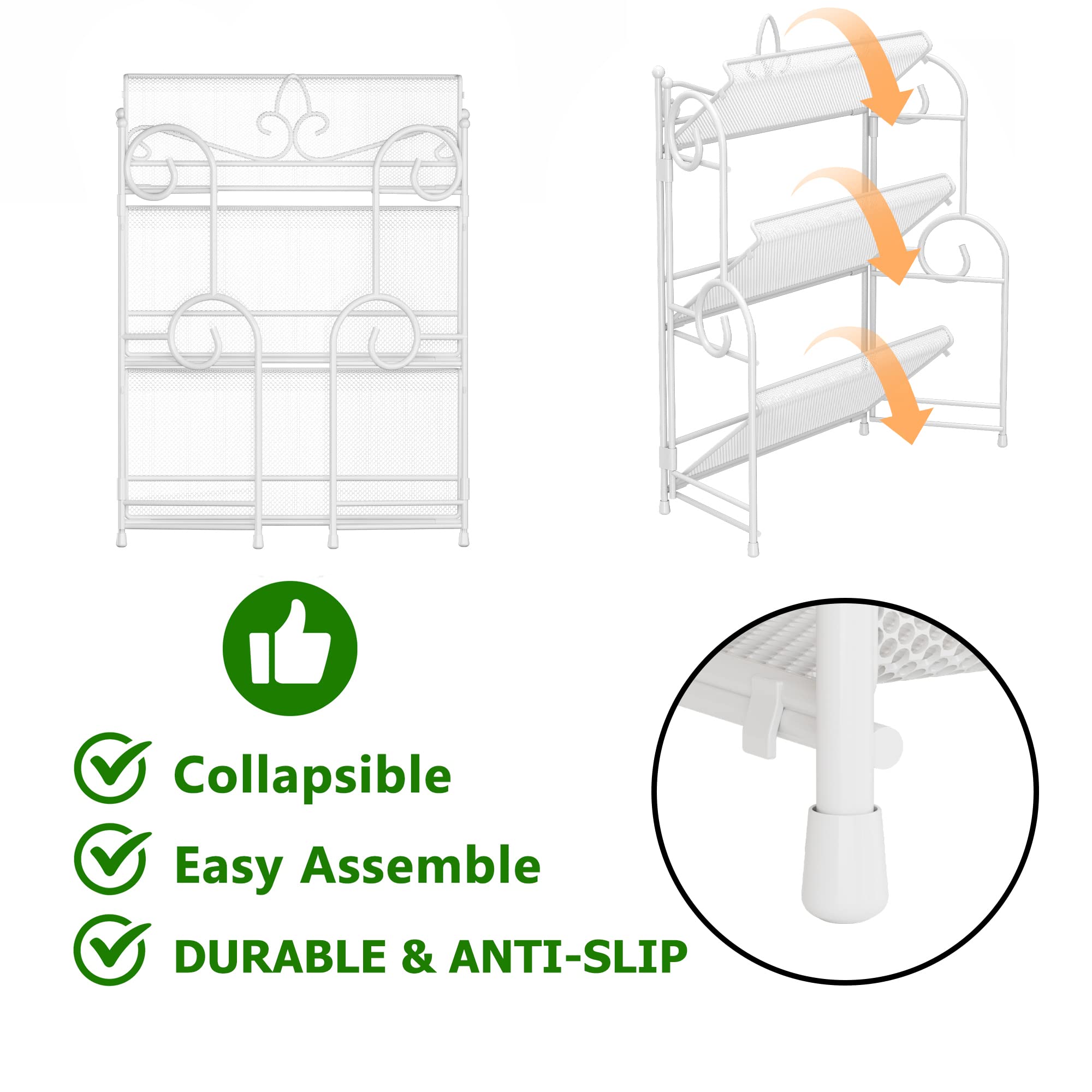 YIUKEA durable iron shelf with powder coating resists rust and water