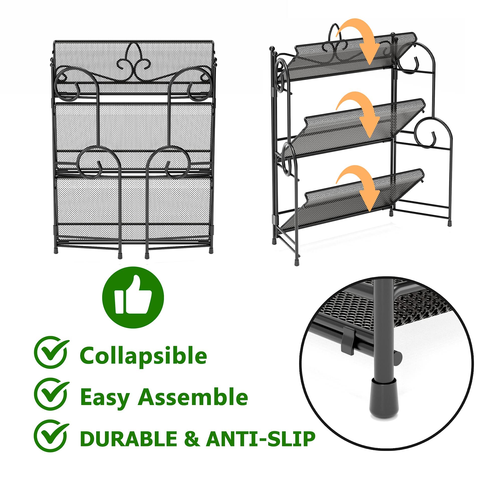 YIUKEA anti-slip rubber pads protect surfaces and prevent sliding.