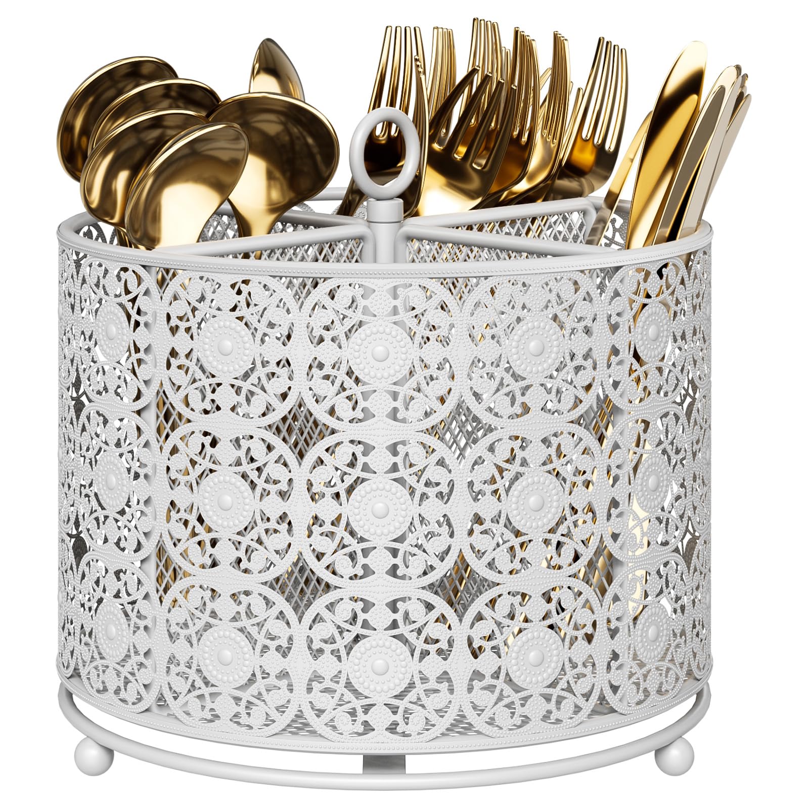 YIUKEA rotating utensil caddy with 360-degree rotation for easy access.