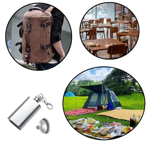 YIUWLMN flask with funnel simplifies filling for on-the-go use.