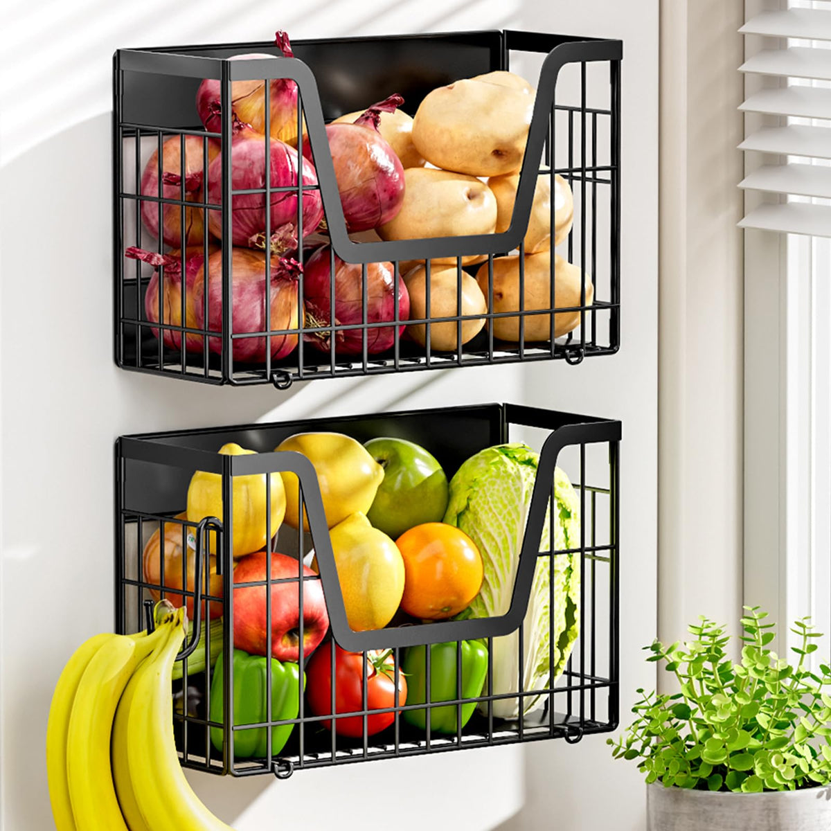 YIWANFW 2-set magnetic fridge shelf with strong magnets and high capacity