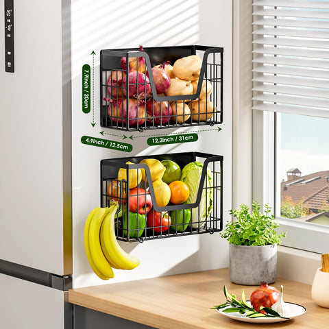 YIWANFW magnetic fruit basket refrigerator promotes air circulation to stay fresh