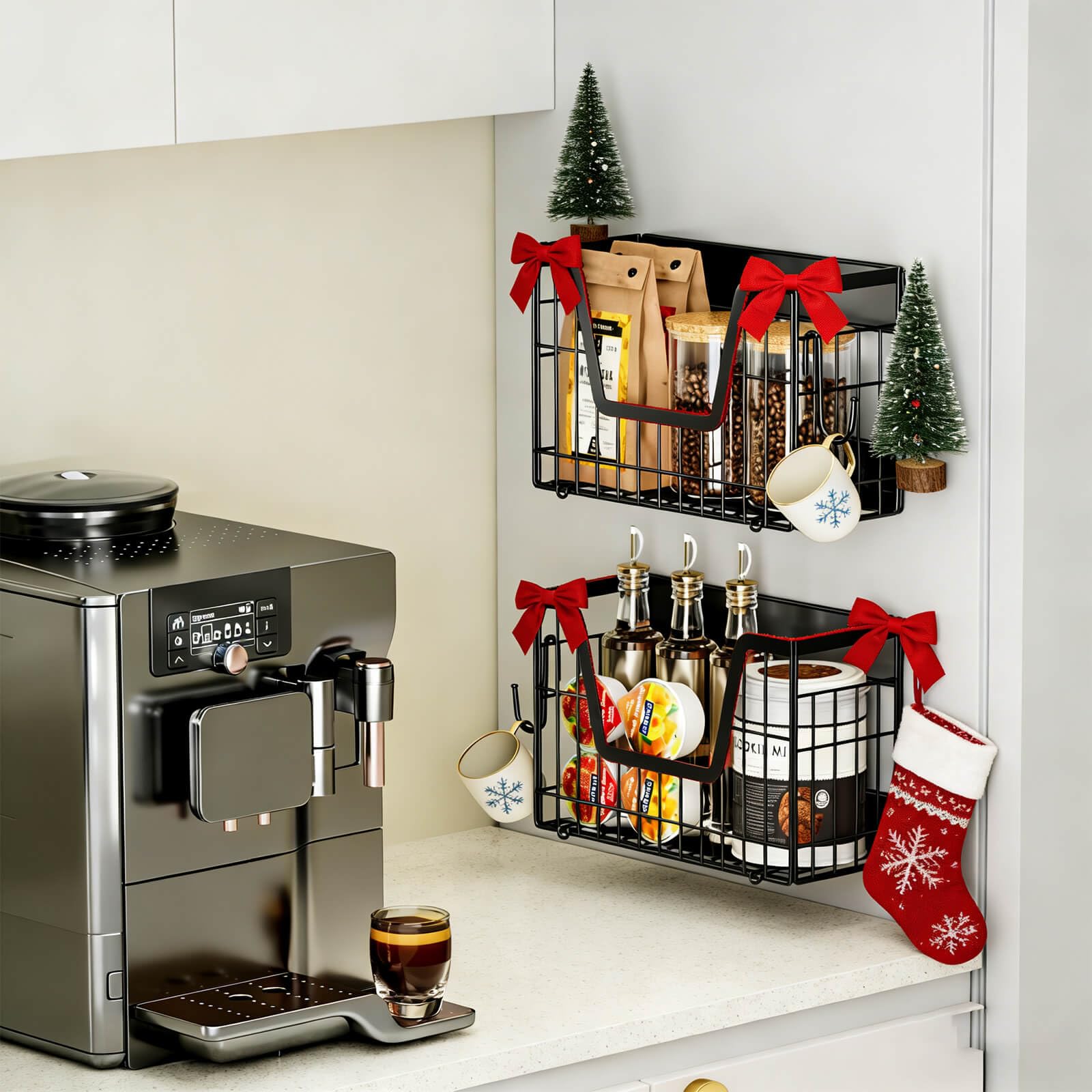 YIWANFW space-saving kitchen storage mounted on fridge side frees counter space