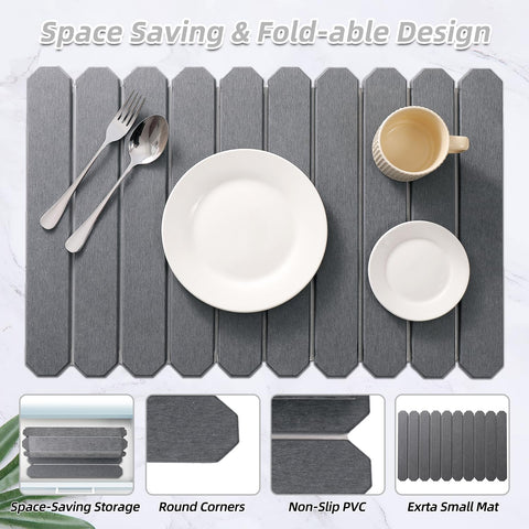 Yiwsnust foldable drying mat storage saving cabinet space