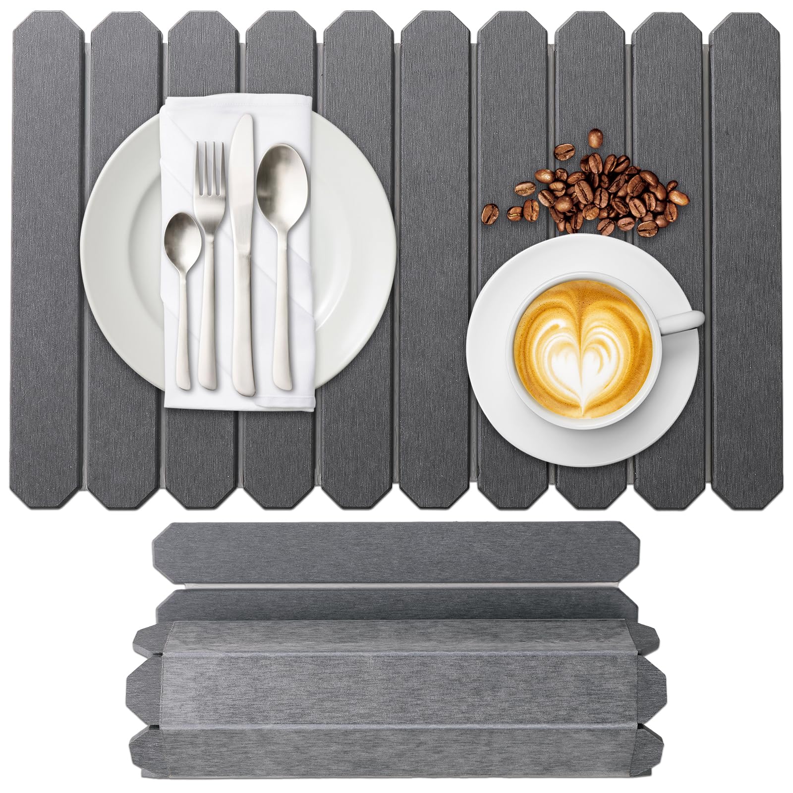Yiwsnust large stone drying mat on counter shows quick absorption and organized space