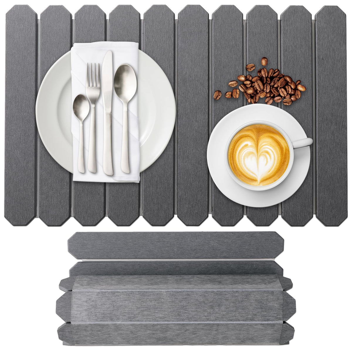 Yiwsnust large stone drying mat on counter shows quick absorption and organized space
