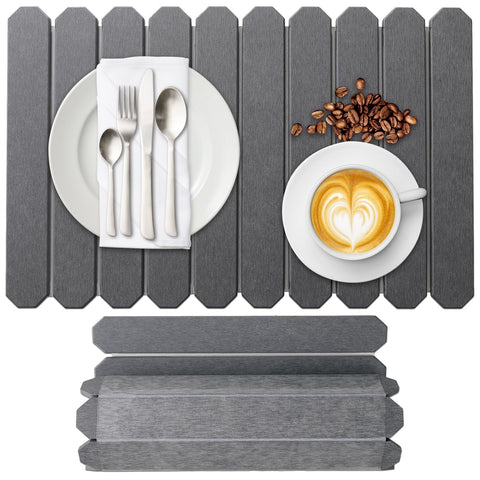 Yiwsnust large stone drying mat on counter shows quick absorption and organized space