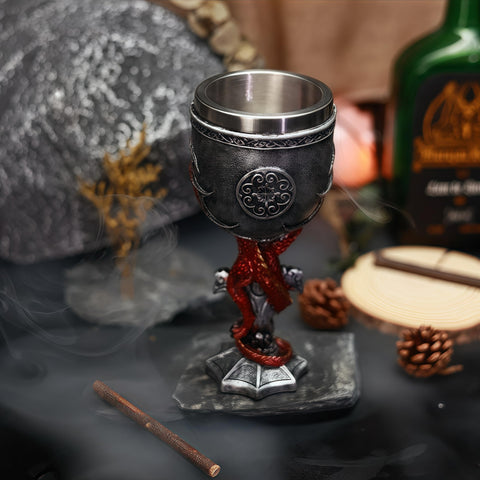 YIXINLOMYY Dragon Goblet resin exterior with dragon body design