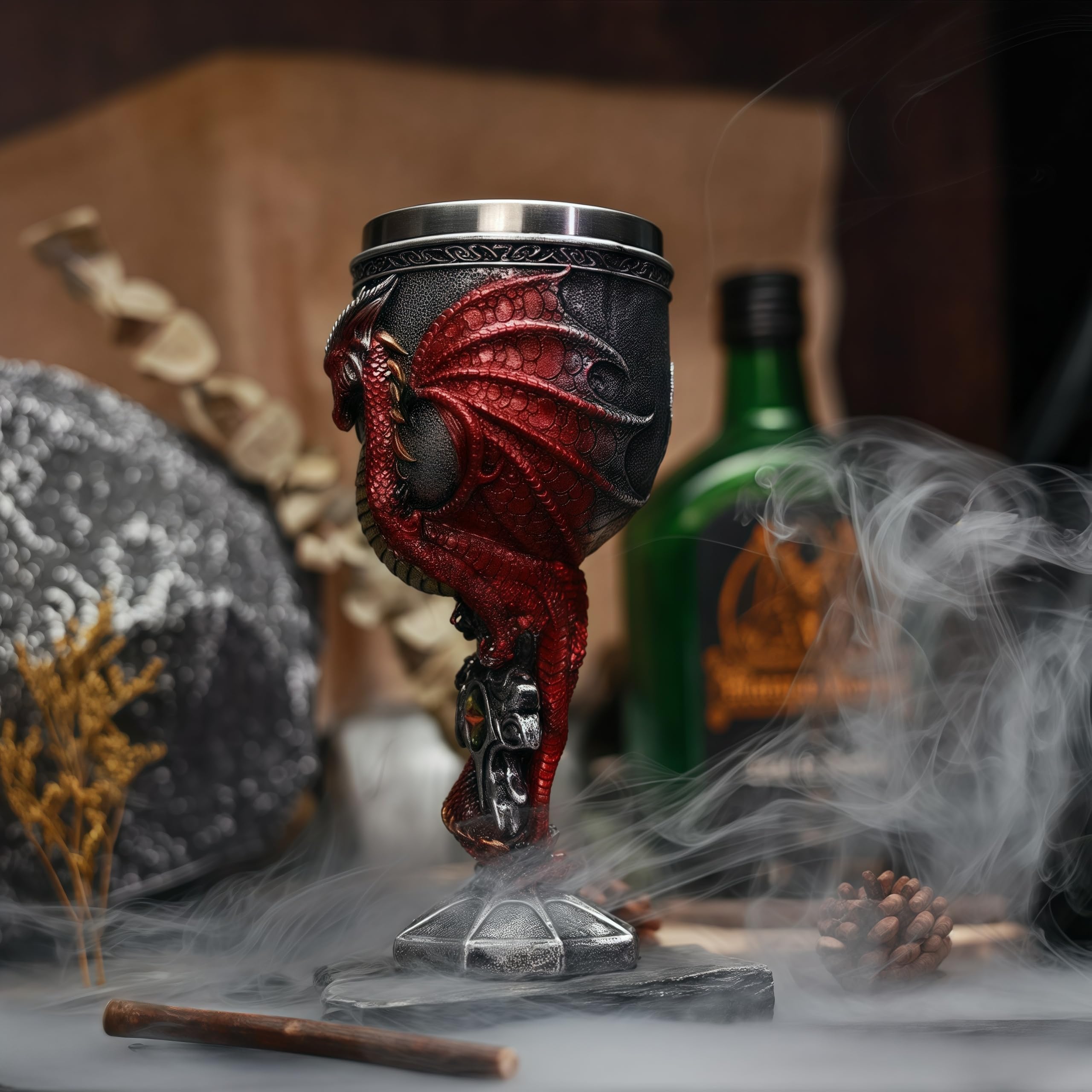 YIXINLOMYY Dragon Goblet stainless steel inner for food-safe drinks