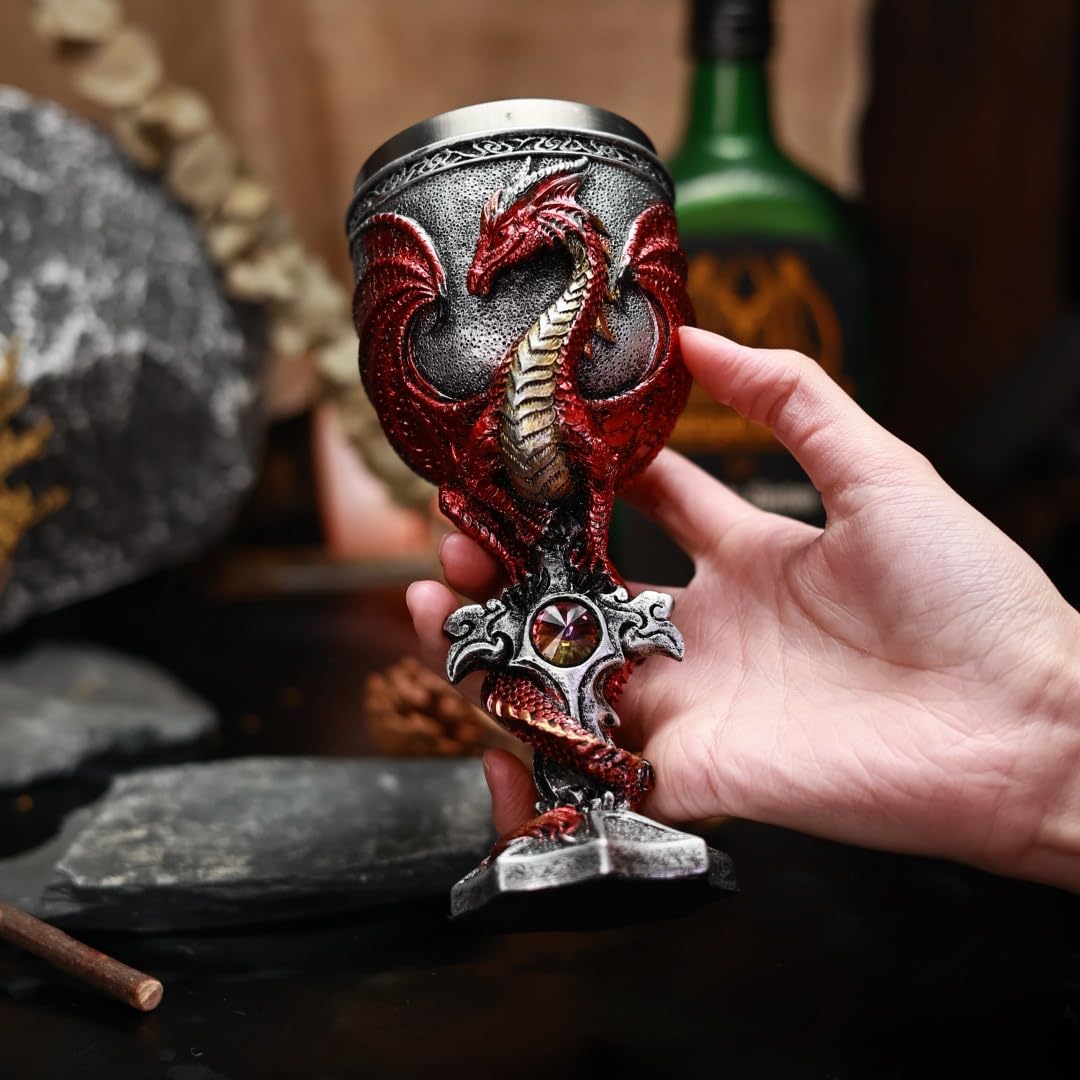 YIXINLOMYY Dragon Goblet on table during a DND night setup