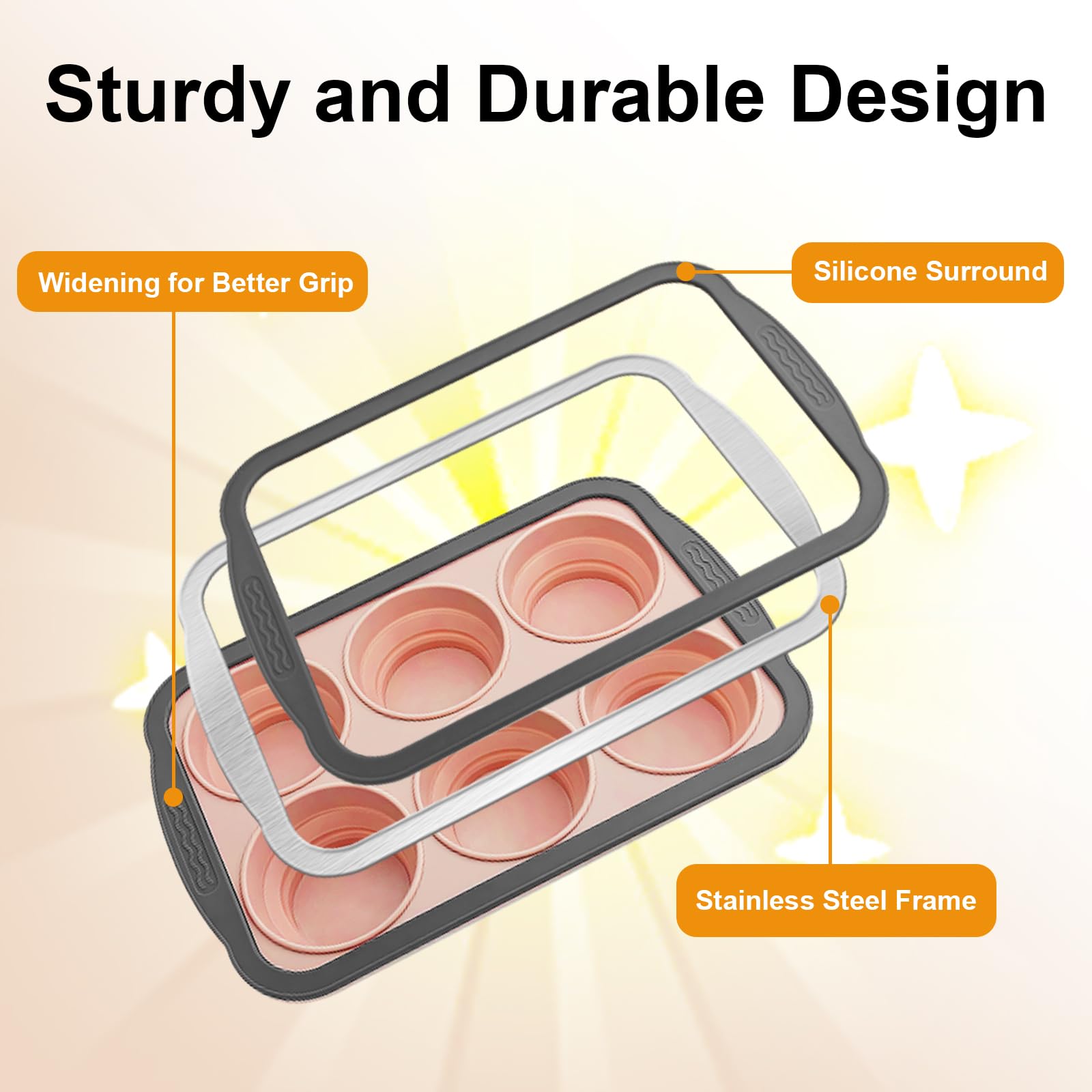 YiYeraio BPA-free silicone muffin tin for safe, versatile baking.