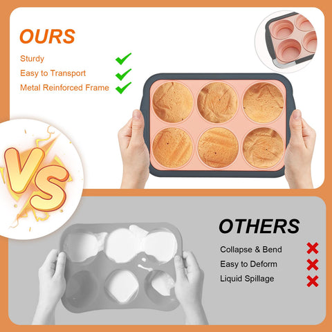 YiYeraio collapsible silicone muffin pan saves kitchen space.