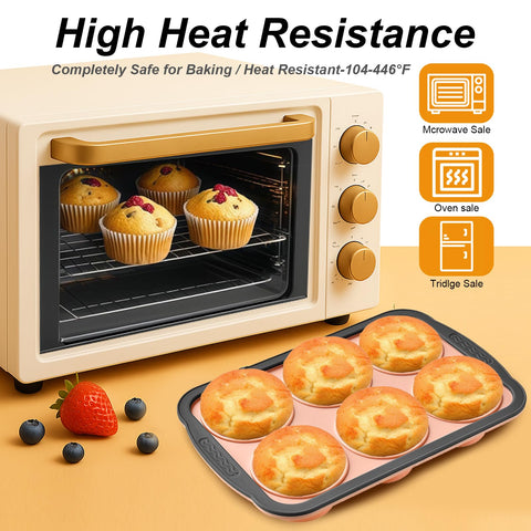 YiYeraio heat-resistant muffin pan handles oven to freezer tasks.