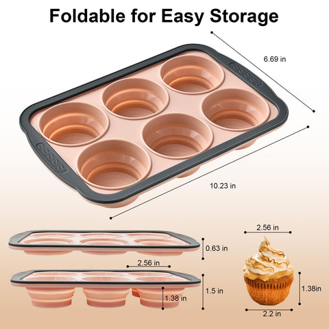 YiYeraio nonstick silicone muffin pan ensures smooth pop-out every time.