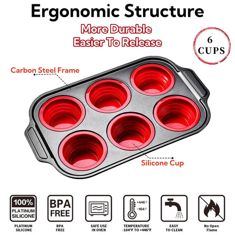 YiYeraio oven-safe silicone muffin pan design for high-heat baking