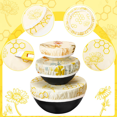 Yiyiring beeswax bowl covers 10in pack fit large bowls for bread proofing