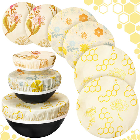 Yiyiring beeswax bowl covers 6in pack provide airtight seal for fresh leftovers