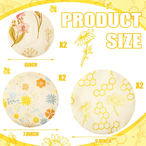 Yiyiring beeswax bowl covers 8in pack keep bowls sealed and reduce waste