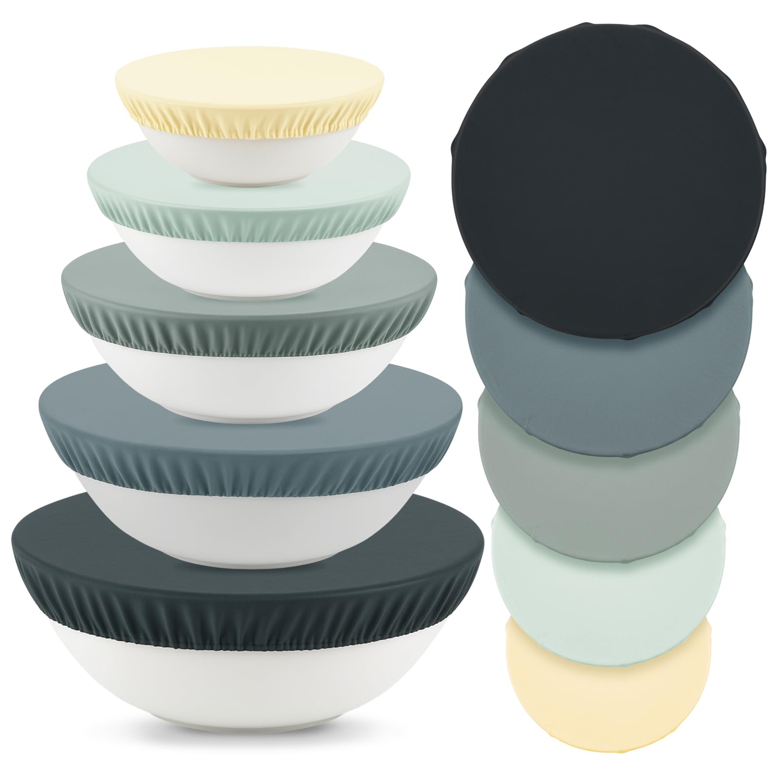 Yiyiring beeswax bowl covers in green for versatile storage across sizes