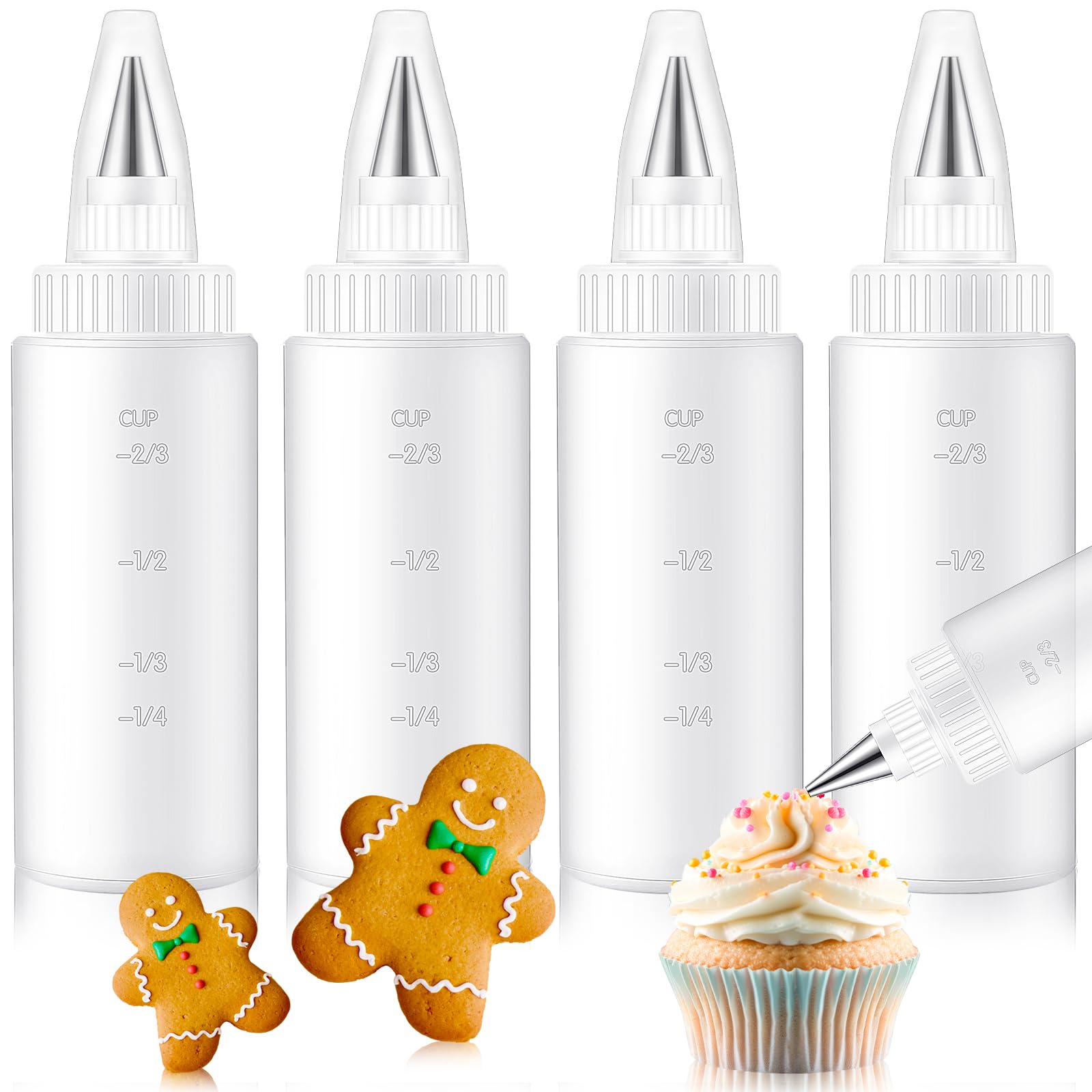 Yiyiring cookie icing bottles 4oz set for precise decorative piping