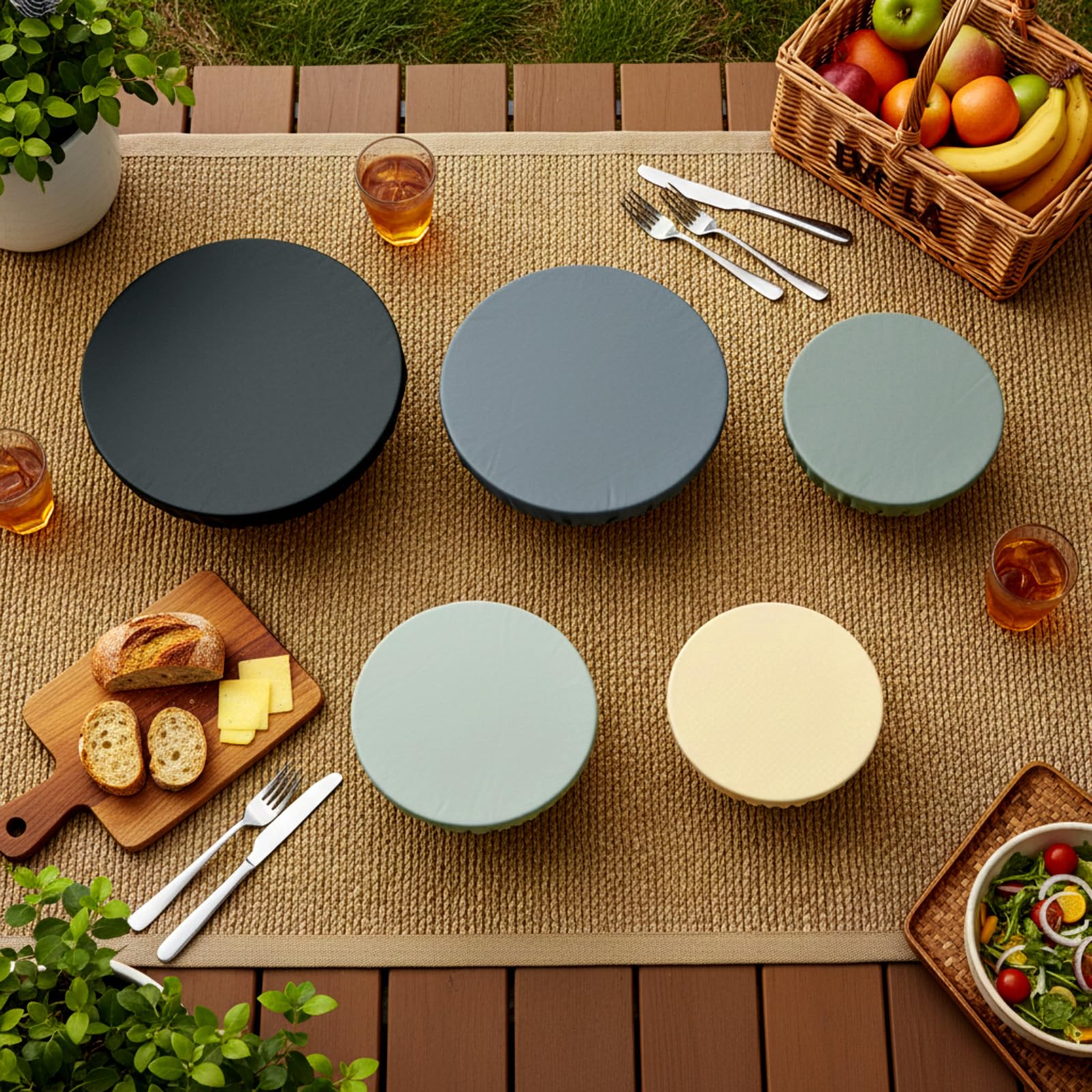 Yiyiring green beeswax bowl cover easy to clean and reuse