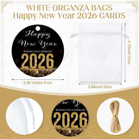 Yiyiring New Year card black with gold words for keepsake