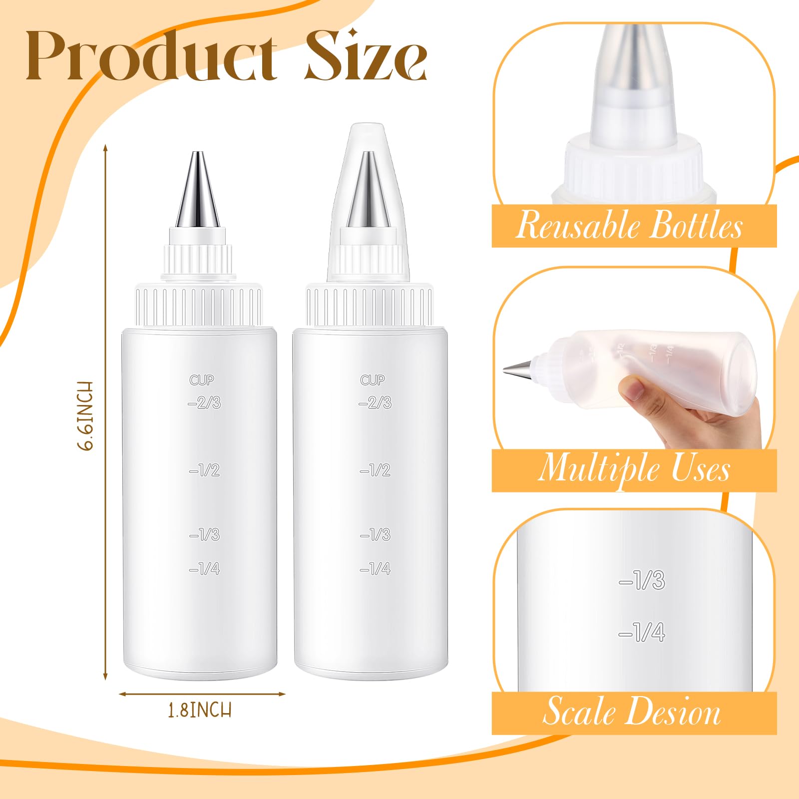 Yiyiring squeeze bottle with piping tip enables smooth frosting flow