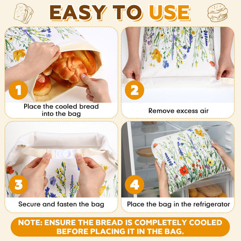 Yiyiring multicolor floral bread bag captures vintage charm for homemade loaves.