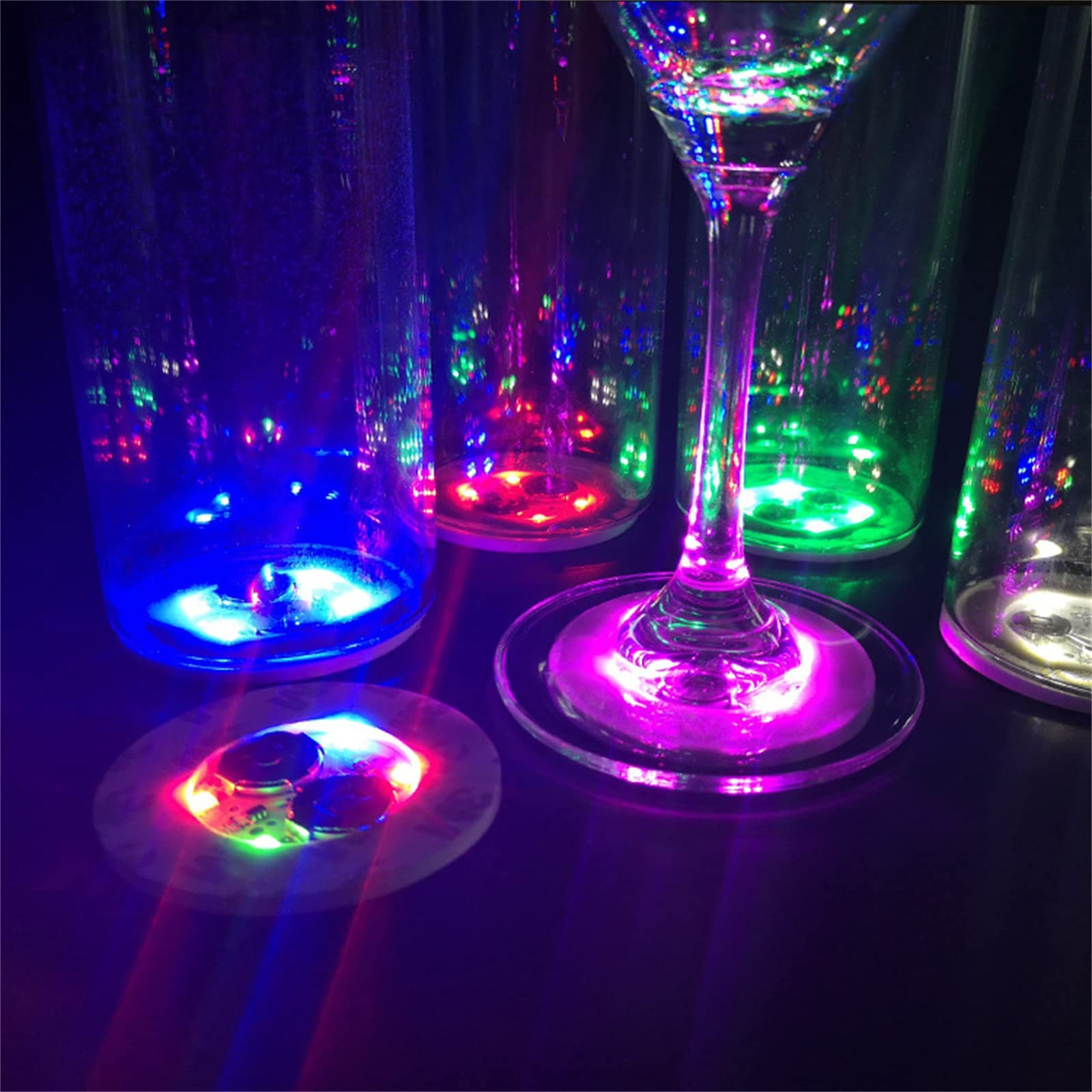 Yiypepy LED coaster at wedding decor adds subtle luminescent accents.