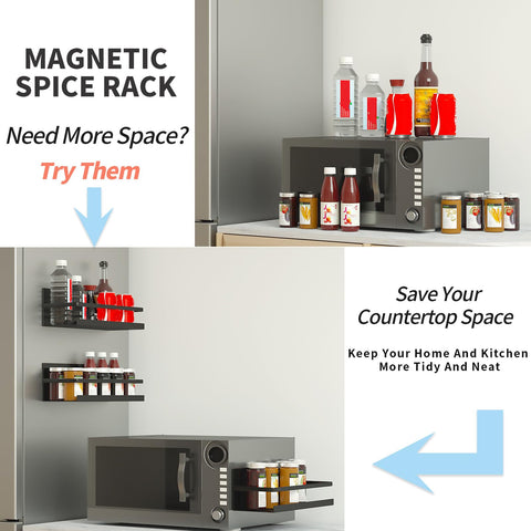 YJSMO heavy-duty magnetic shelf attached to kitchen surface for secure storage