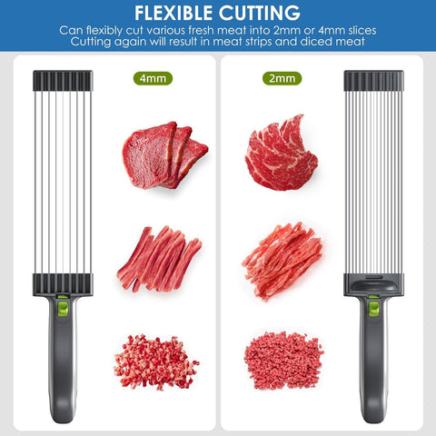 YJPPDD 17-in-1 stainless steel blades enable precise meat slicing and shredding.