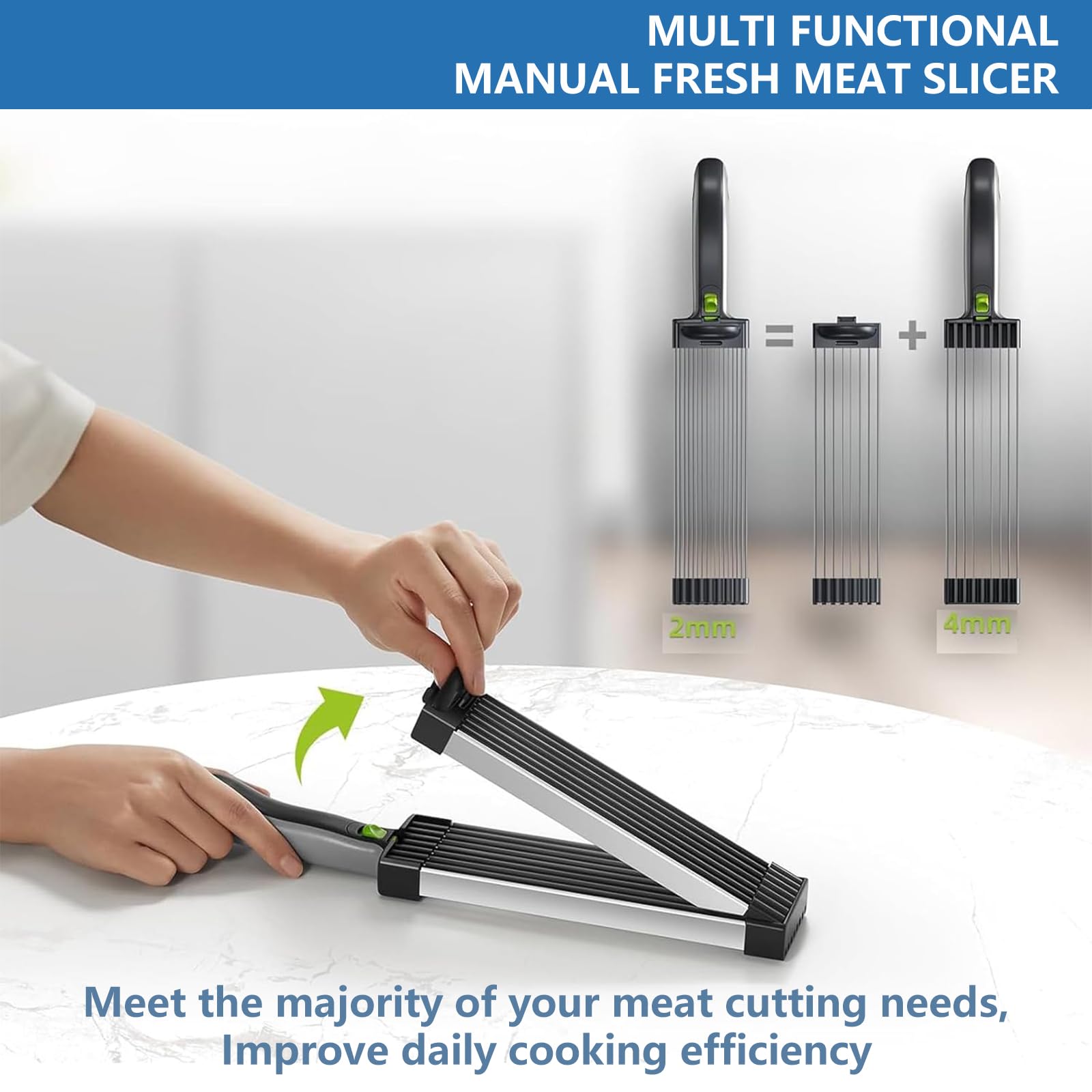 YJPPDD precision 8° edge blades deliver clean, professional-grade slices.