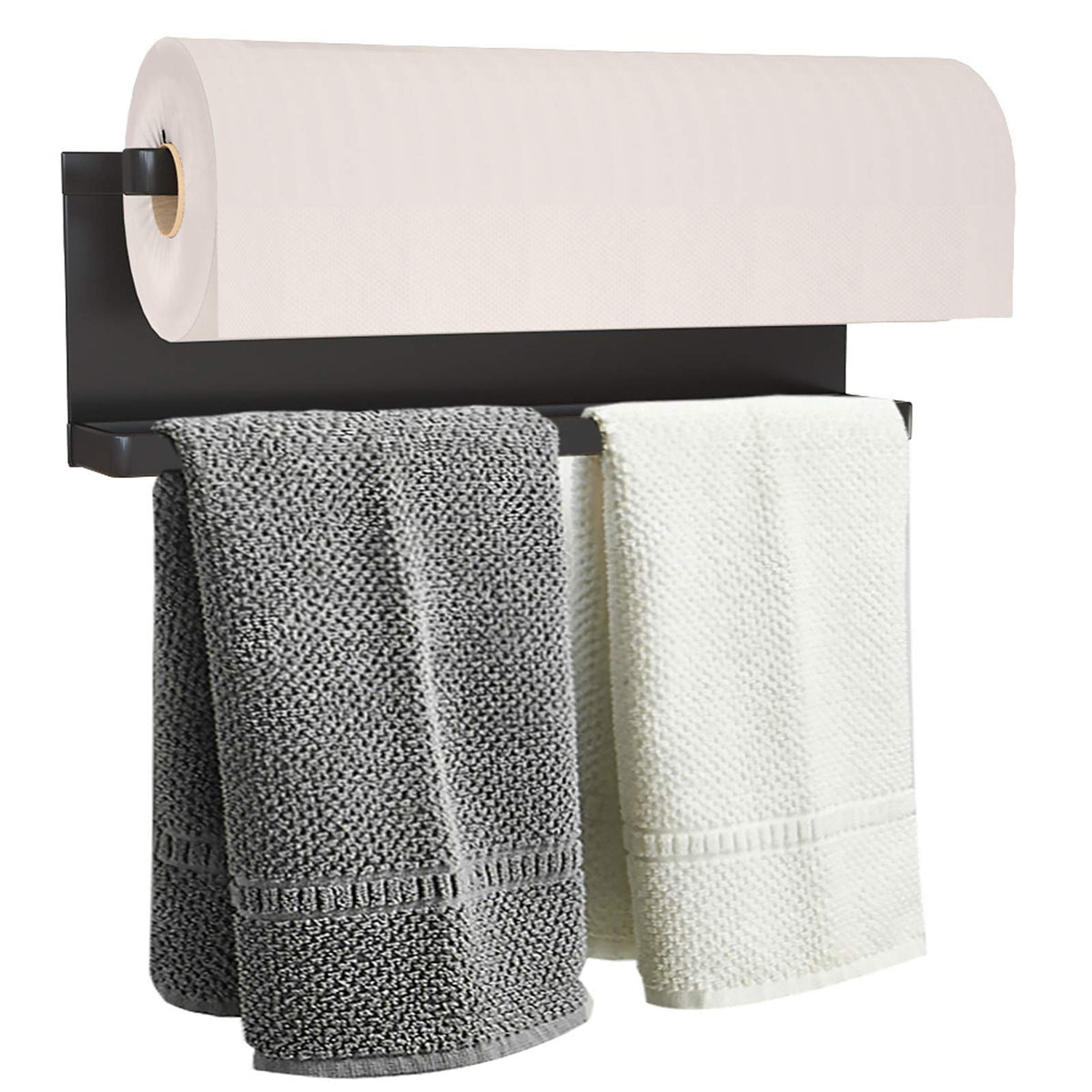 YJSMO magnetic towel holder on refrigerator for clutter-free kitchen.