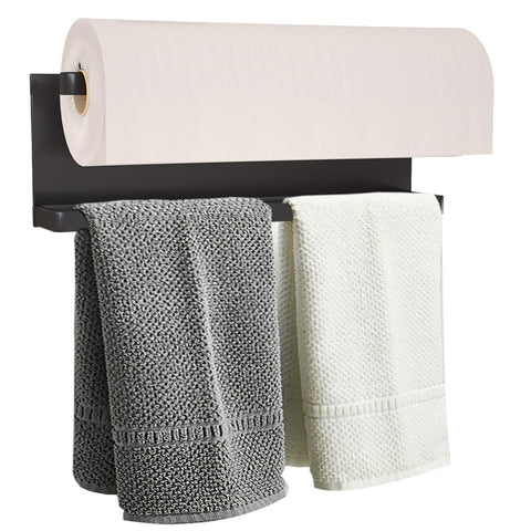 YJSMO magnetic towel holder on refrigerator for clutter-free kitchen.