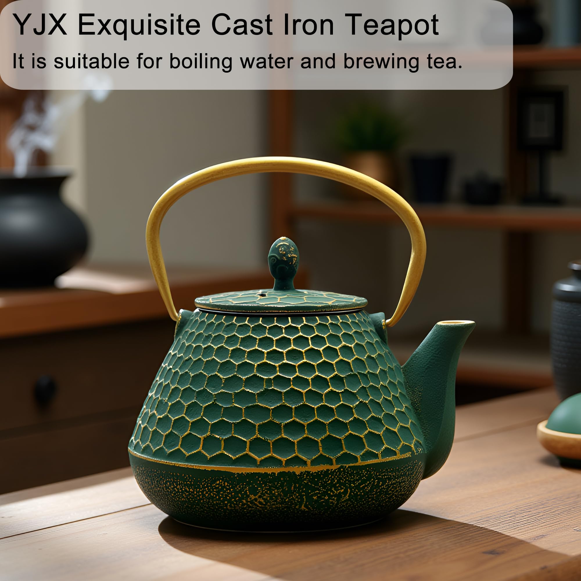 YJX tea kettle enamel interior preserves flavor and eases cleaning