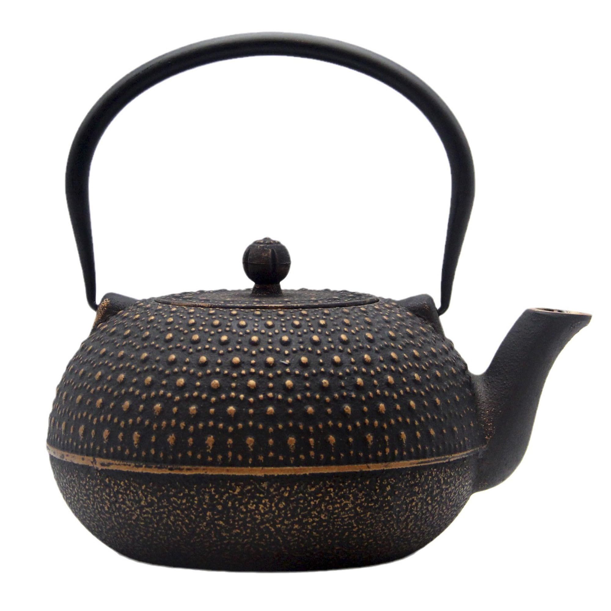 YJX 60oz cast iron teapot side view, ideal for family tea sessions