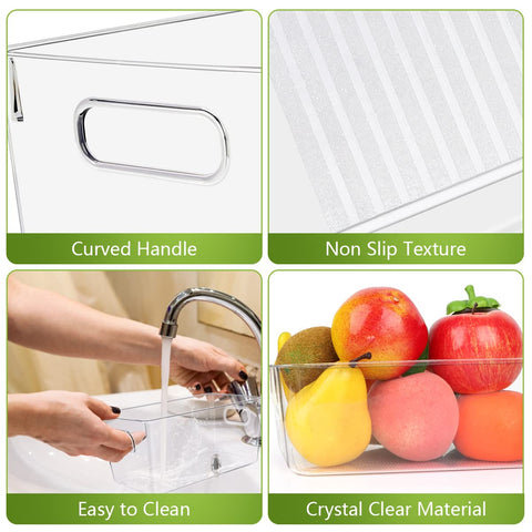 Clear plastic bins by YKIOKE ideal for fruits and vegetables in the fridge