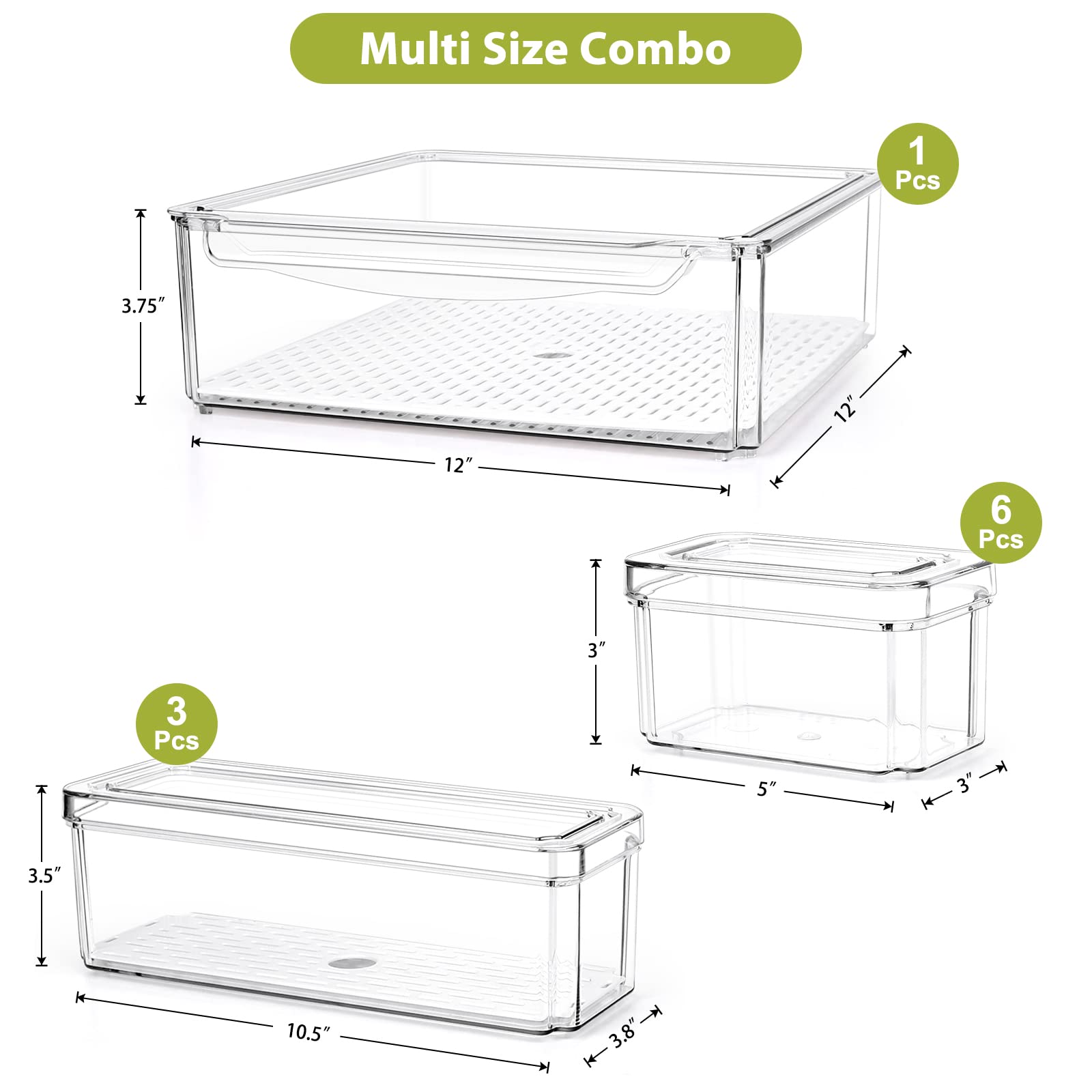 YKIOKE stackable design maximizes space in fridge and pantry
