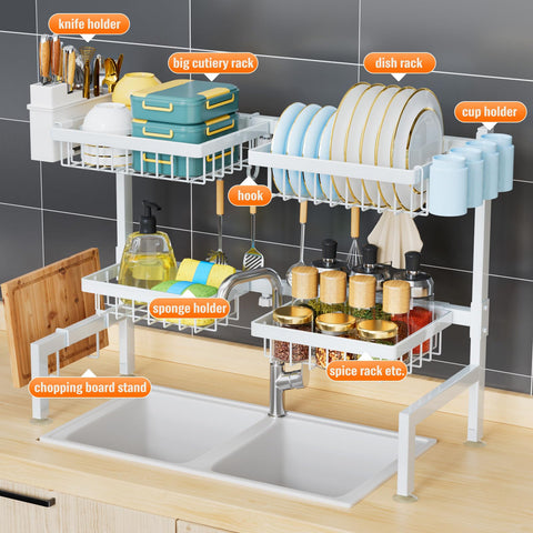 YKLSLH space-saving kitchen rack mounted beside sink.