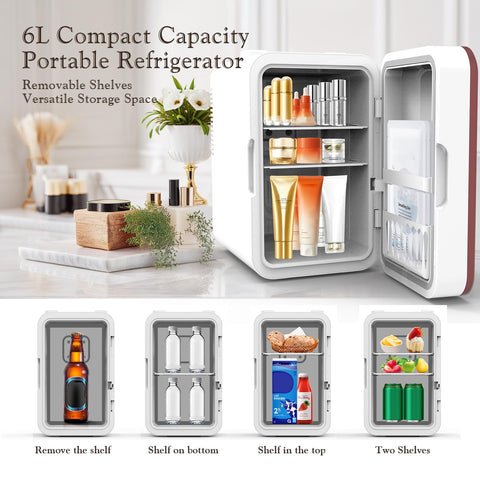 YLFU 6L interior with removable shelves for tall bottles.