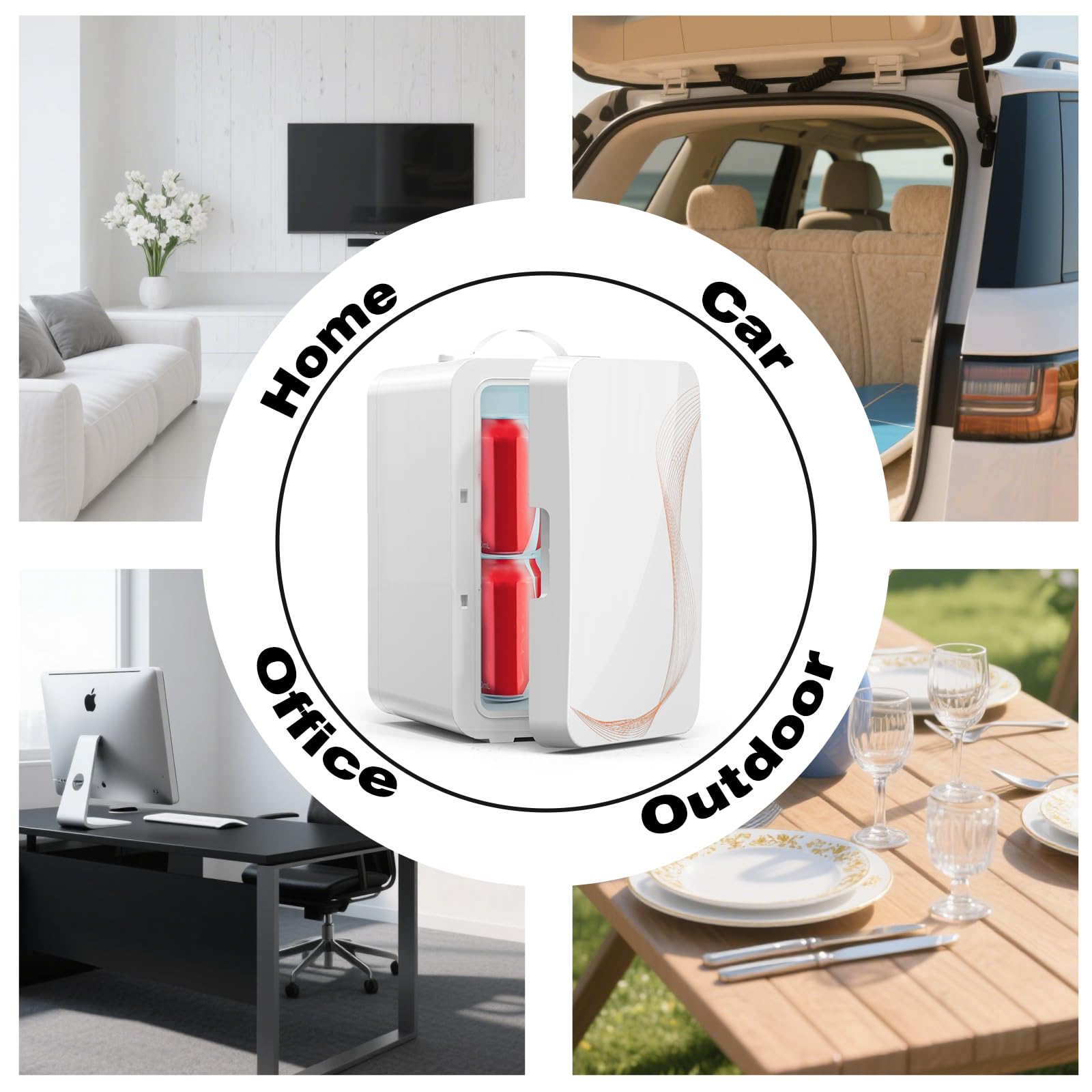 YLFU included home plug and 12V car charger for on-the-go use.